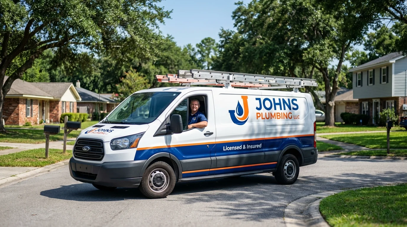 Johns Plumbing LLC service van in Bells, TX