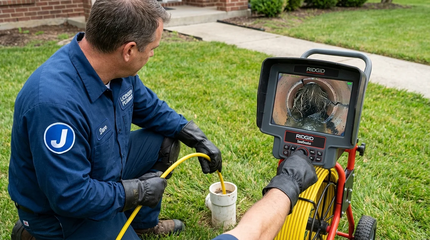 Sewer camera inspection being performed by Johns Plumbing LLC in Bells