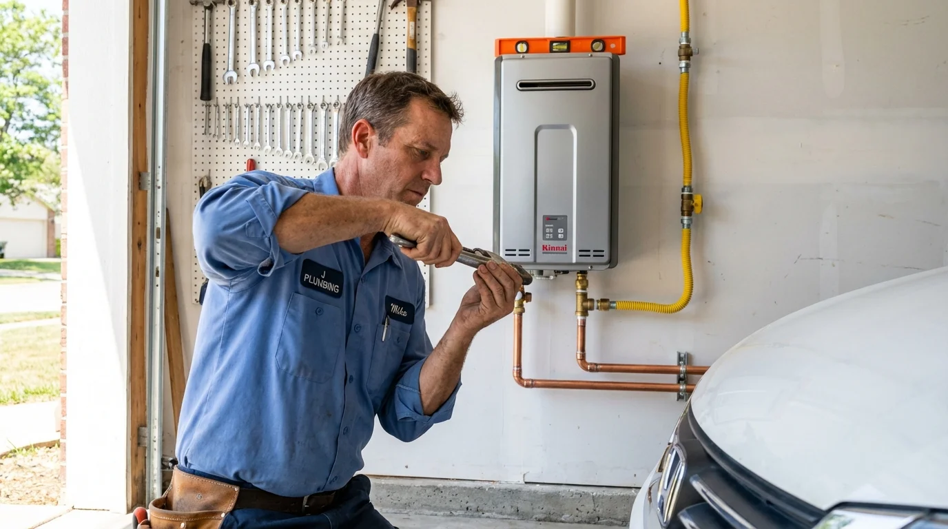 Tankless water heater installation by a Johns Plumbing LLC plumber in Bells